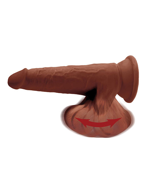 King Cock Plus 8" Triple Density Cock with Swinging Balls - Brown Product Image.