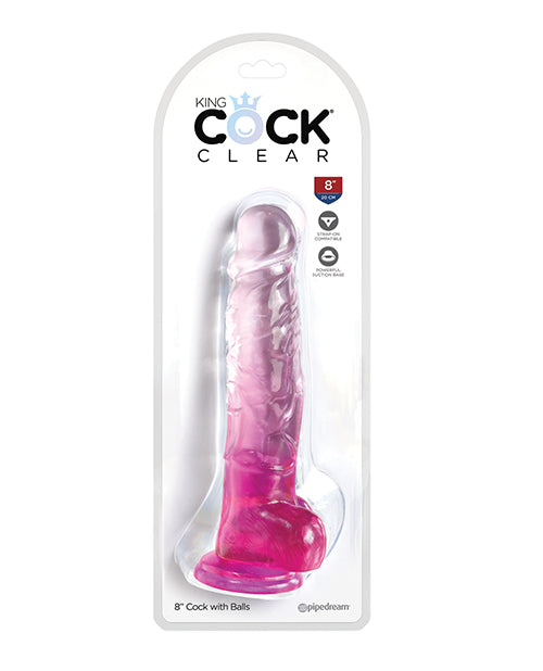 King Cock Clear 10" Cock with Balls - A Sensational Odyssey of Pleasure Product Image.