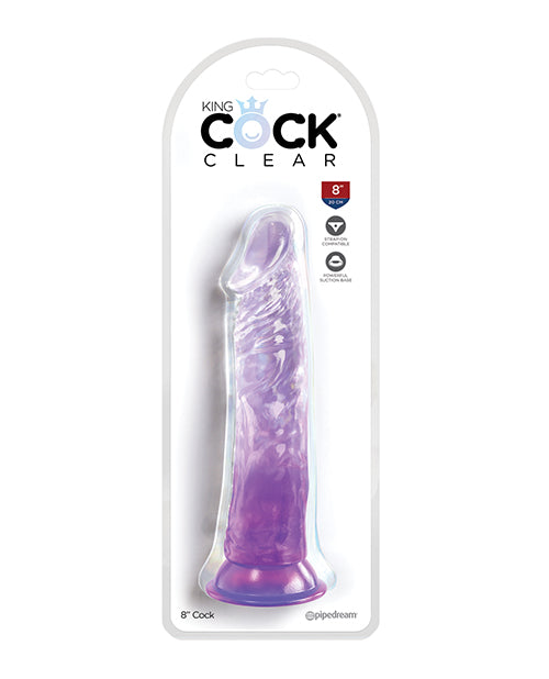 King Cock Clear 8" Realistic Dildo Product Image.