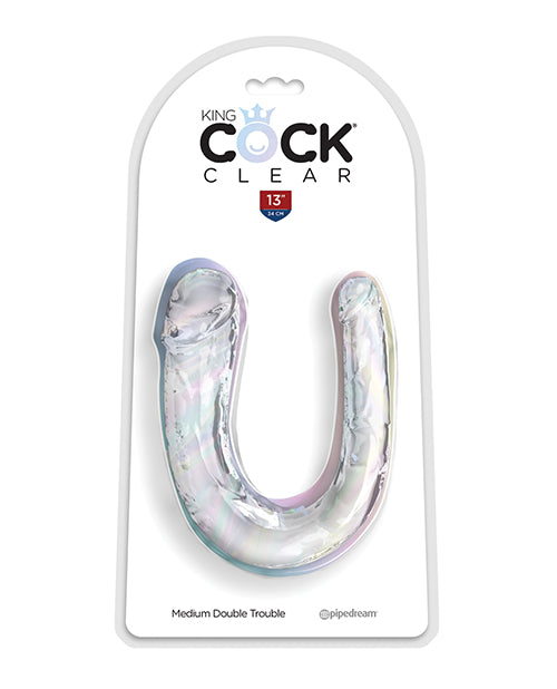 Shop for the King Cock Clear Medium Double Trouble Dildo - Clear at My Ruby Lips