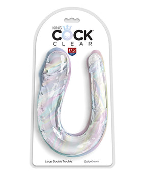 King Cock Clear Large Double Trouble Dildo - Clear - Featured Product Image