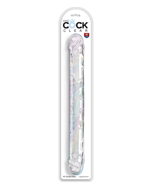 King Cock 透明 18 吋雙假陽具 - 透明 - featured product image.