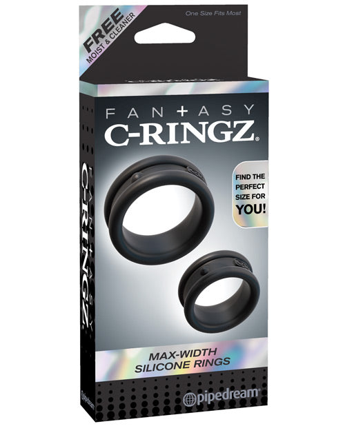 Fantasy C-Ringz 最大寬度矽膠戒指 - 黑色 - featured product image.