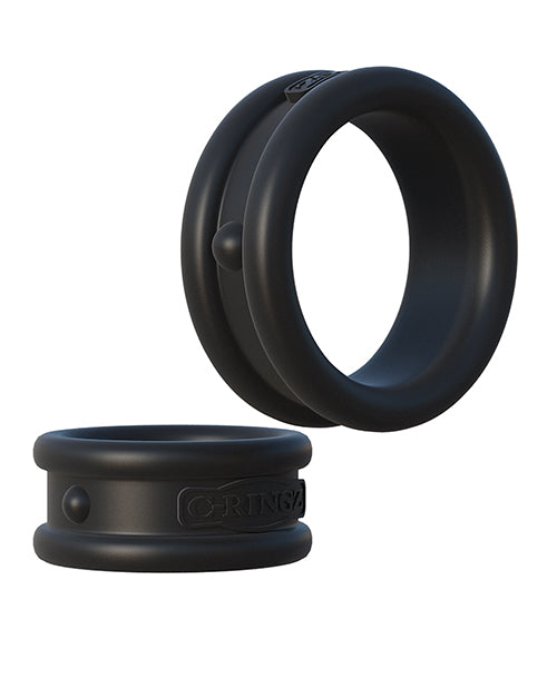 Fantasy C-Ringz Max Width Silicone Rings - Black Product Image.