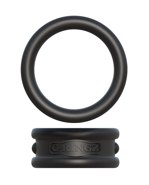 Fantasy C-Ringz Max Width Silicone Rings - Black Product Image.