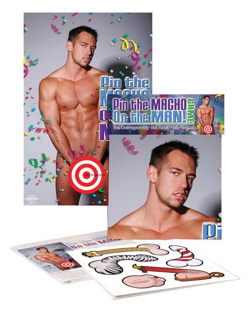 Pin the Macho On the Man Game: Hilarious Party Fun! Product Image.