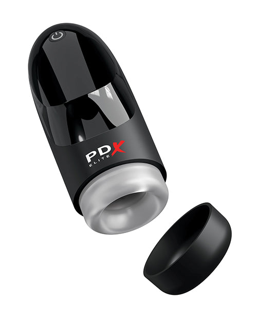 PDX Elite Hydrogasm Vibrating Stroker - Frosted/Black Product Image.