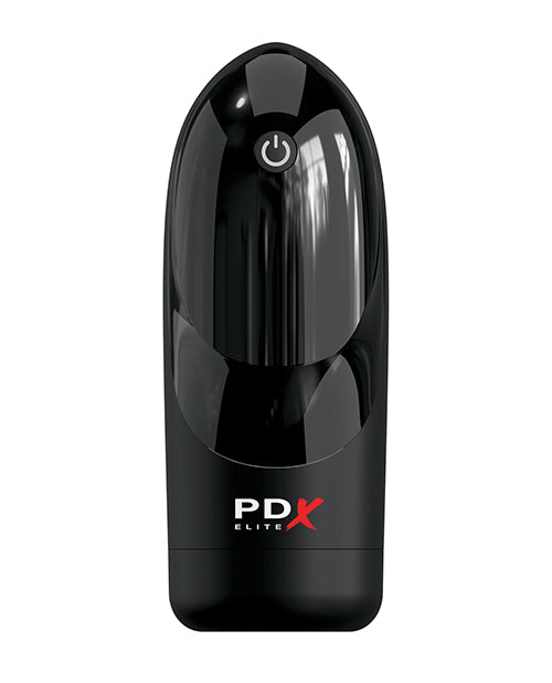 PDX Elite Hydrogasm Vibrating Stroker - Frosted/Black Product Image.