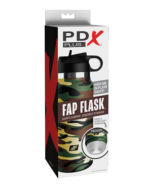 Shop for the PDX Plus Fap Flask Happy Camper Stroker - Frosted/Camo at My Ruby Lips