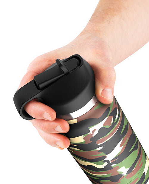 PDX Plus Fap Flask Happy Camper Stroker - Frosted/Camo Product Image.