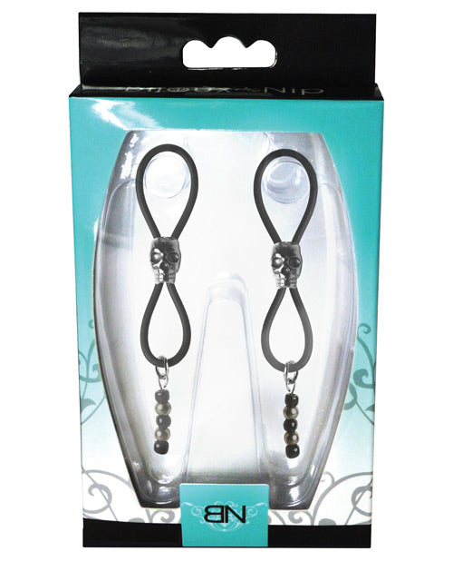 Bijoux de Nip 黑色/銀色骷髏頭滑塊乳頭光環：叛逆別緻必備品 Product Image.
