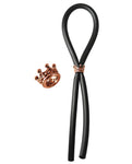 Bolo Silicone Lasso Cockring with Rose Gold Crown Slider