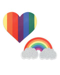 Peekaboos Pride Glitters Rainbows & Hearts Pasties - Paquete de 2