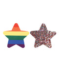 Peekaboos Pride Rainbow Glitter Stars - Paquete de 2: empanadas brillantes y brillantes