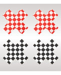 Peekaboos Off the Wall Checkered Pasties Set - Black & Red