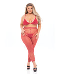 Pink Lipstick Tall Order Bra Top & Leggings Set