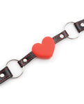 Plesur Heart Ball Gag - Black with Red Hearts