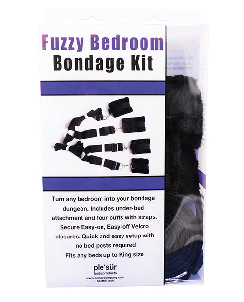 Kit de bondage para dormitorio Plesur Fuzzy - Negro Product Image.