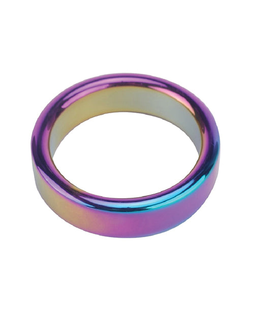 Plesur Rainbow Metal Cock Ring - Erecciones explosivas y placer intenso Product Image.