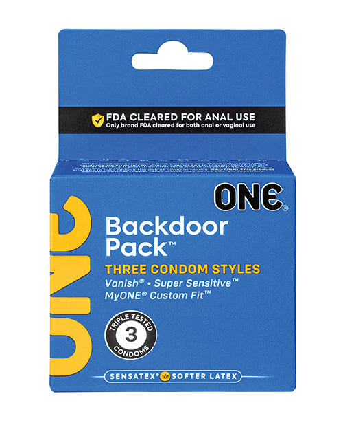 Paquete de condones de ajuste personalizado One Backdoor - Paquete de 3 - featured product image.