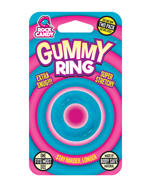 Rock Candy Gummy Ring in Blue: Intimate Pleasure Enhancer Product Image.