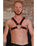 Rouge Leather Chest Harness in Black/Red