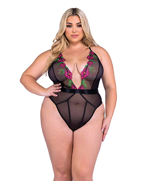 Shop for the Peony Paradise Teddy - Black at My Ruby Lips