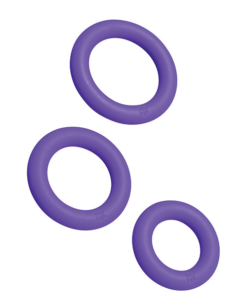 Juego de anillos para pene ROMP Remix Trio Purple: mejora el rendimiento y el placer Product Image.