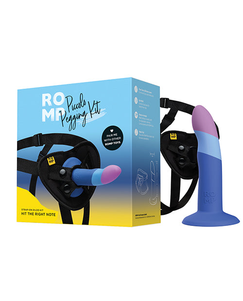 Shop for the ROMP Piccolo 3 Color 5.5" Dildo Pegging Kit - Blue at My Ruby Lips