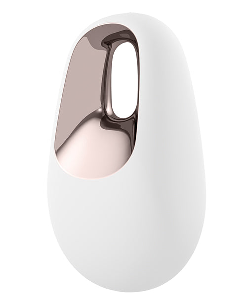 Satisfyer White Temptation: Luxury Oval Vibrator Product Image.