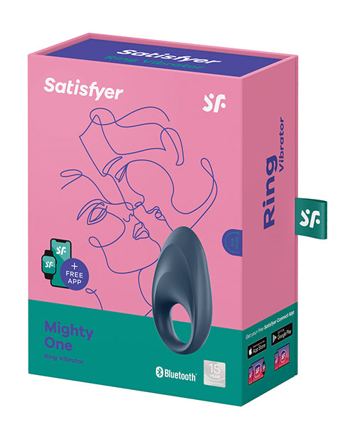 Satisfyer Mighty One 戒指（帶應用程式）- 藍色：親密之旅 Product Image.