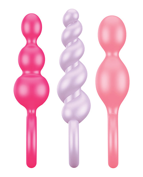 Set de plug anal Satisfyer negro: 3 tamaños progresivos para el máximo placer Product Image.