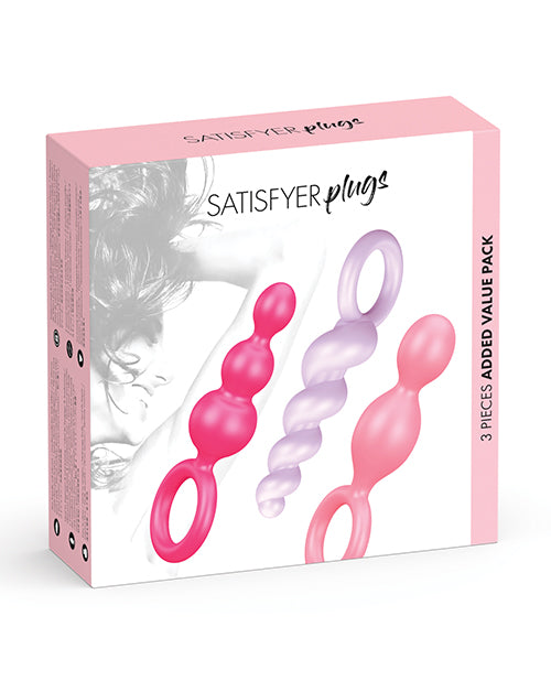 Set de plug anal Satisfyer negro: 3 tamaños progresivos para el máximo placer Product Image.