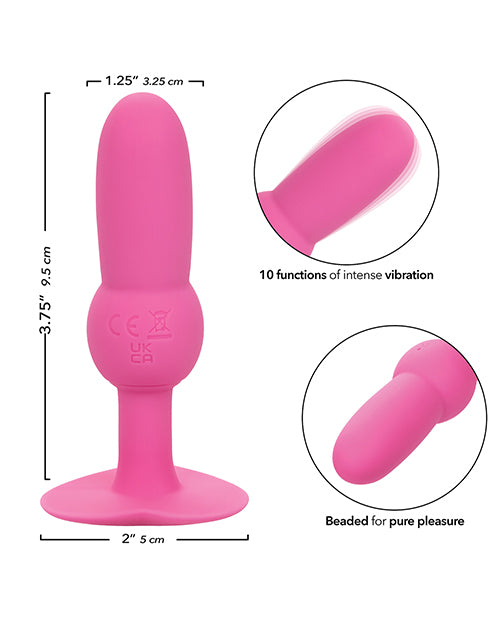Sonda anal con cuentas vibratorias por primera vez - Rosa Product Image.