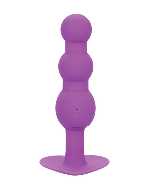 First Time Vibrating Triple Beaded Anal Probe - Purple Product Image.