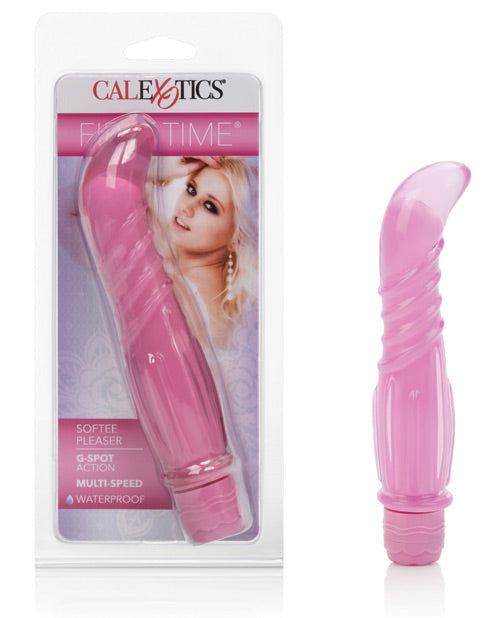 Cal Exotics First Time Softee Pleasures Vibe - Plush Soft Removable Sleeve & Multi-Speed Vibrations Product Image.