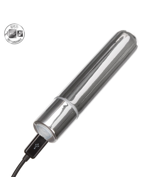 Silver Rechargeable Bullet - Your Intimate Companion for Unforgettable Pleasure Product Image.