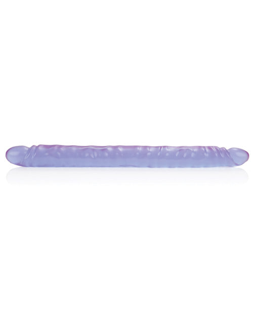 Reflective Gel Purple Double-Ended 17.5" Slim Jim Duo Veined Super Slim Dong Product Image.