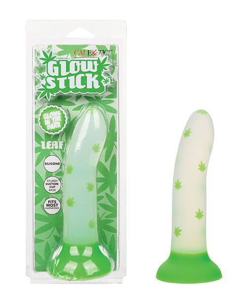 Consolador Glow Stick Leaf con ventosa que brilla en la oscuridad - Verde Product Image.