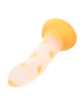 發光棒蘑菇吸盤夜光假陽具 - 黃色