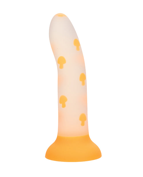 發光棒蘑菇吸盤夜光假陽具 - 黃色 Product Image.