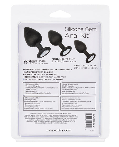 Kit de ejercitador anal con gemas de silicona de lujo Product Image.