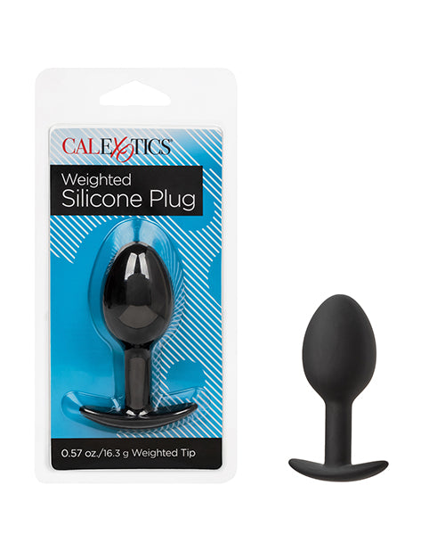 Weighted Silicone Anal Plug - Black Product Image.
