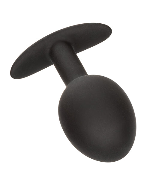 Weighted Silicone Anal Plug - Black Product Image.