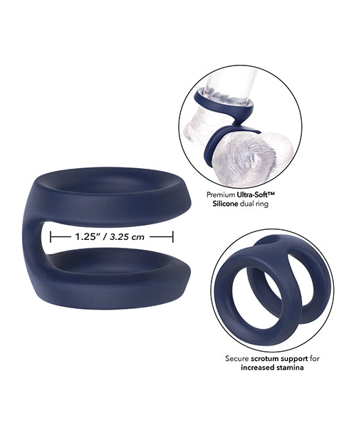 Anillo doble Viceroy en azul: lo último en potenciador de resistencia y placer Product Image.