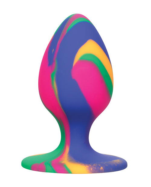 Cheeky Medium Tie Dye Anal Plug - Psychedelic Pleasure Product Image.