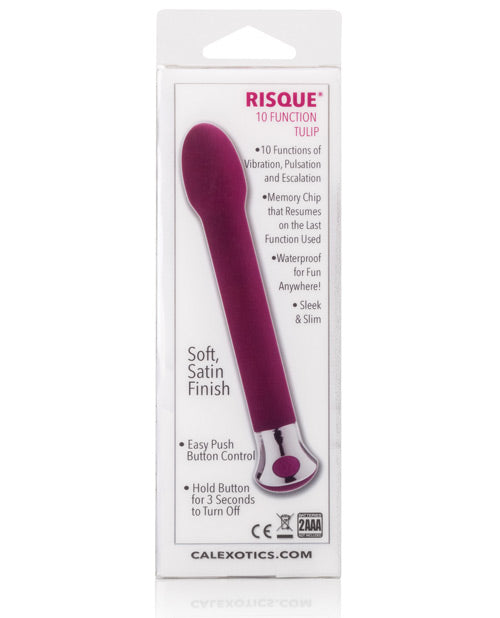 Cal Exotics Risque Tulip - Vibrador Delgado 10 Funciones Product Image.