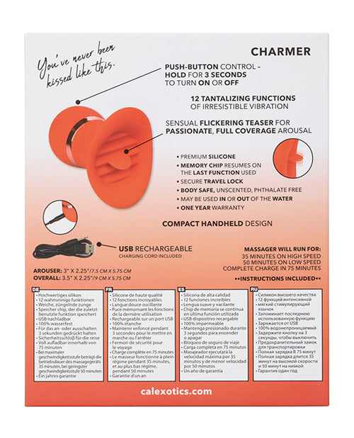 French Kiss Charmer - Rojo: Estimulación sensual mientras viajas Product Image.
