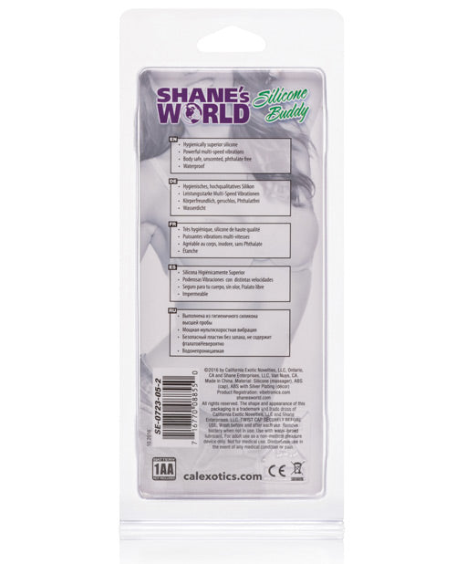 Shane's World Silicone Buddy Vibrator - Purple: Intense, Compact, Waterproof Product Image.