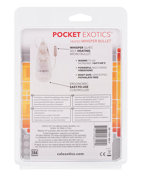 Pocket Exotics Heated Whisper Bullet: Intense 104°F Pleasure Bullet Product Image.